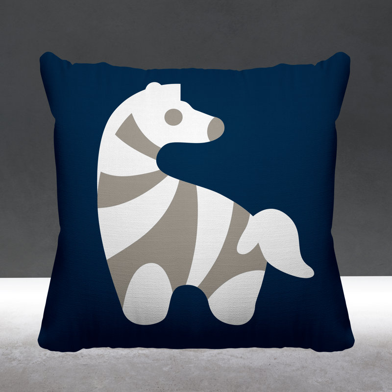 Coussin décoratif Simbi, L 17 po x H 17 po, Bleu marine