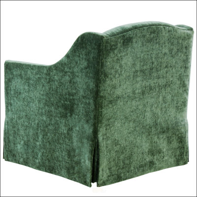 Fauteuil d'appoint pivotant Luisa avec jupe, pivot robuste à 360 degrés, revêtement durable et silhouette élégante pour les espaces de vie modernes et traditionnels.