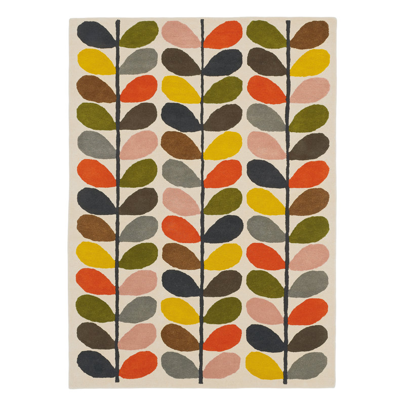 Hand Tufted Wool Floral Area Rug, Rectangle 3'11" x 5'11"