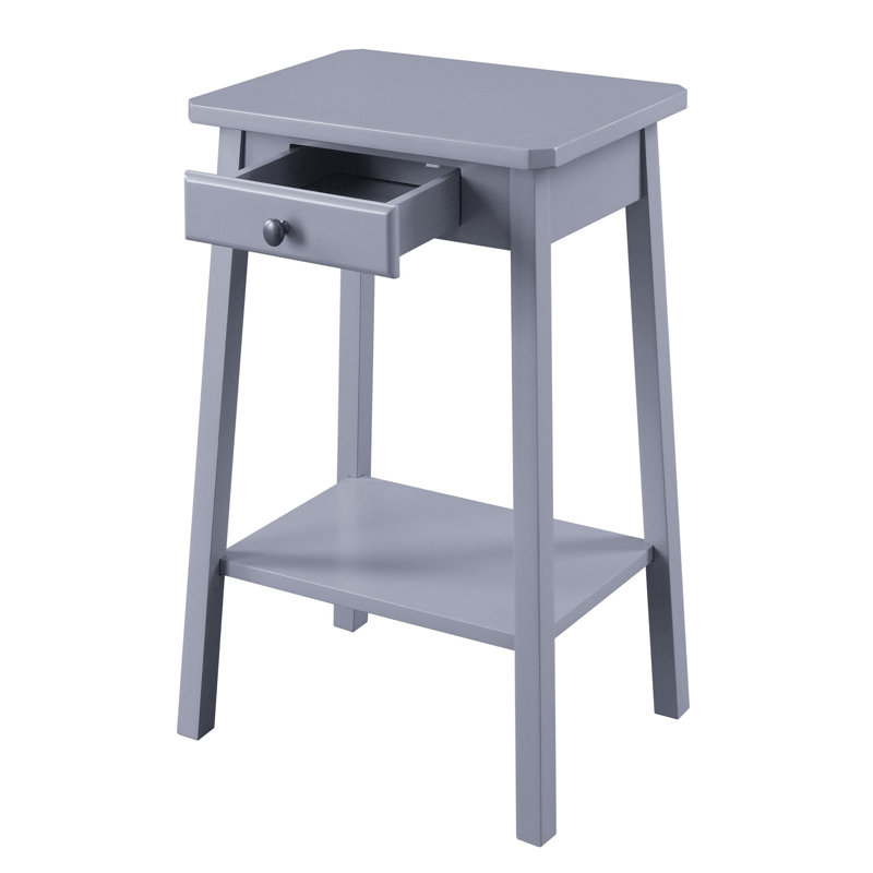 Table de bout grise avec tablette inférieure