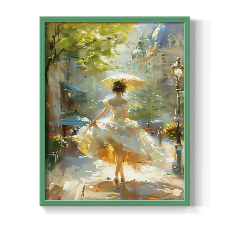 Reproduction encadrée WOMEN Series CMXV - bois massif, H 15 po x l 12 po, Vert