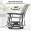 Fauteuil oscillant d'extérieur en osier rotin rotin avec structure en acier, dossier haut, accoudoirs, jaune-2041719623