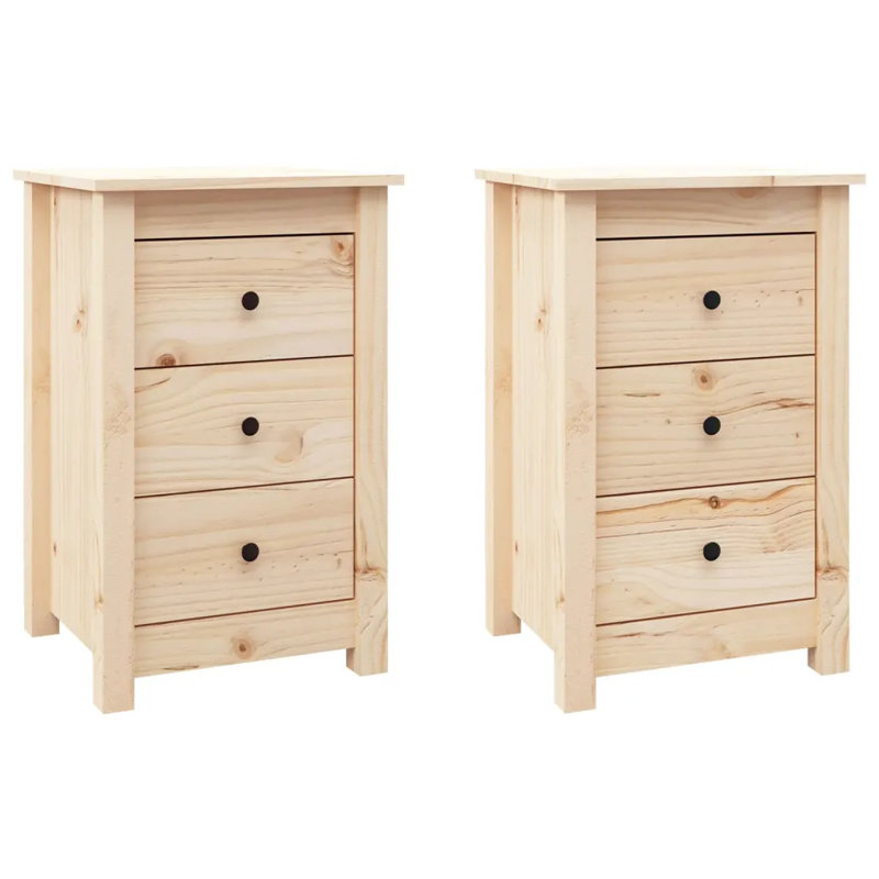 Prager 40cm W Solid Wood Bedside Table, Natural