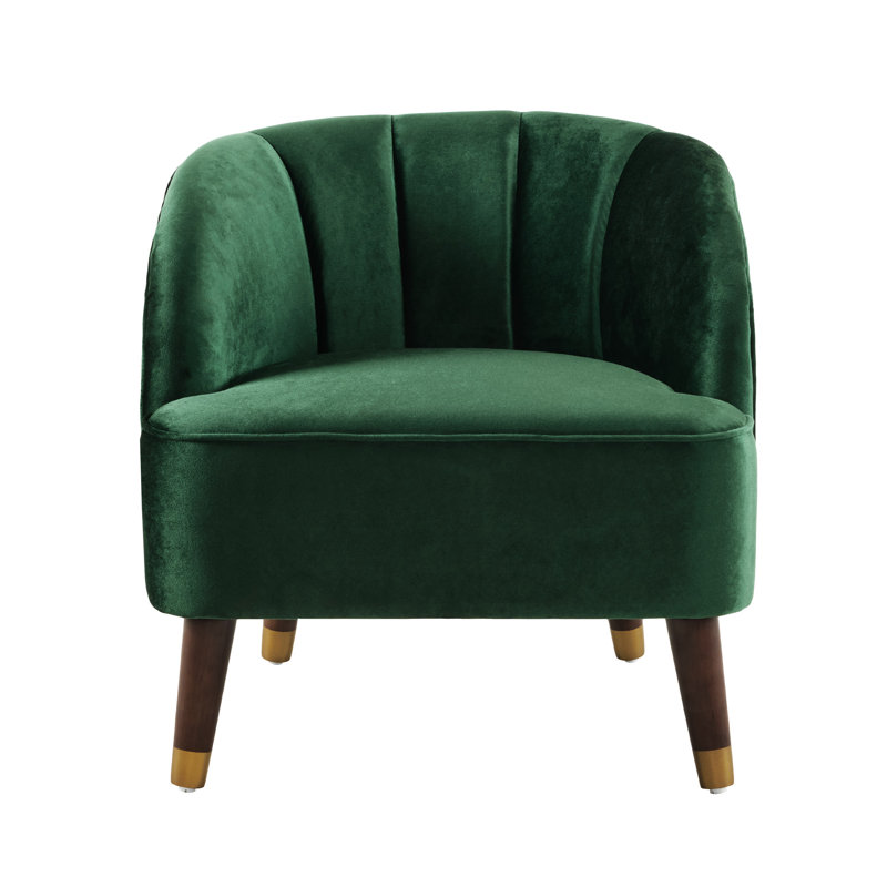 Chaise rembourrée en velours luxueux - Pieds en bois pour le soutien avec accoudoirs carrés