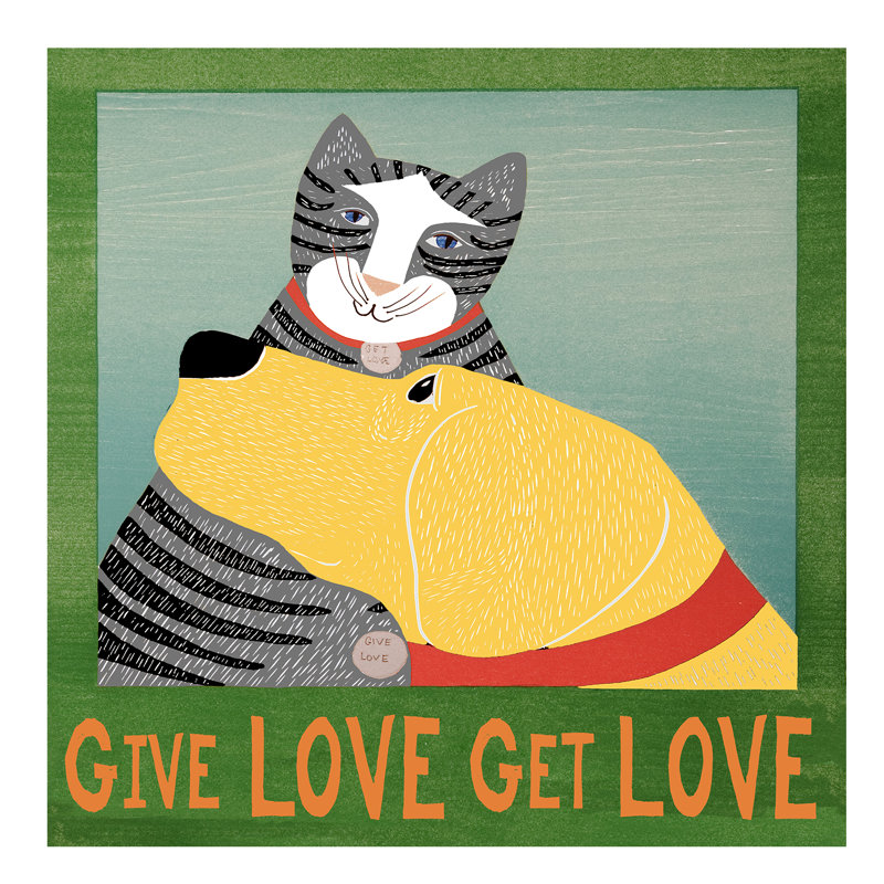 Get Love Give by Stephen Huneck - Wrapped Canvas Print, 45.72 cm H x 45.72 cm W x 1.91 cm D