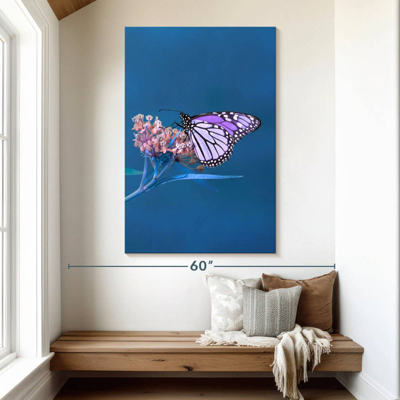 Brampt Purple Monarch Butterfly, 51" H x 34" W