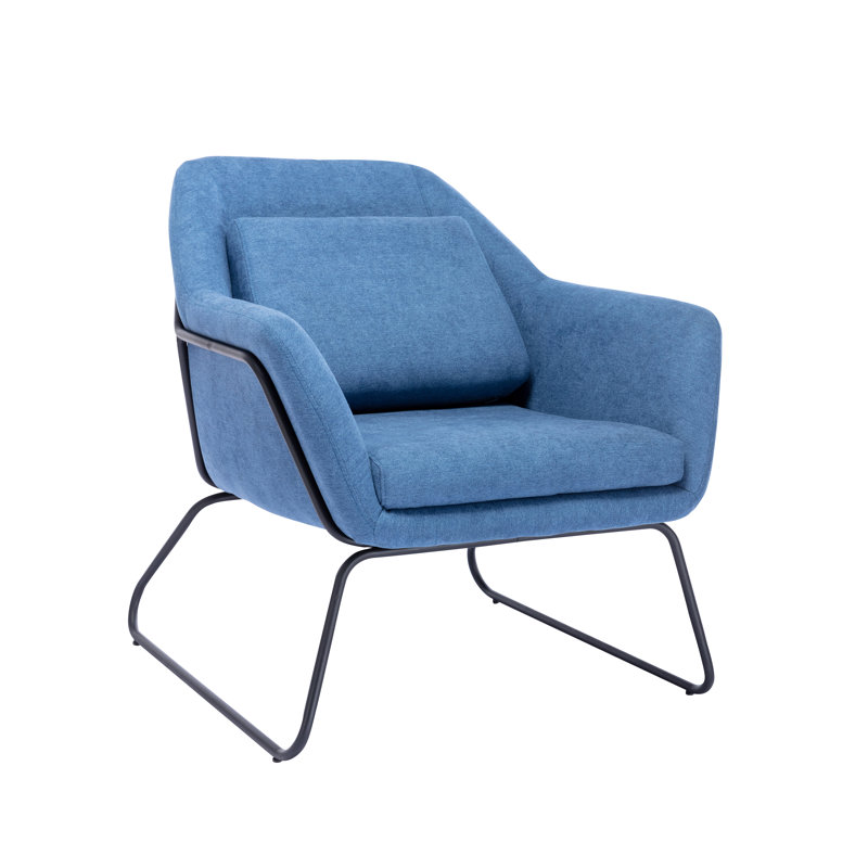Cambell 28.7" W Polyester Armchair, Blue