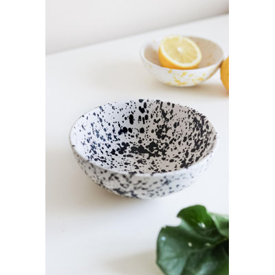 Elegant Black and White Ceramic Bowl, 6.1 x 2.3 inches | 100% Ceramic, Perfect for Serving or Decor | Stylish and Durable Design for Home & Kitchen