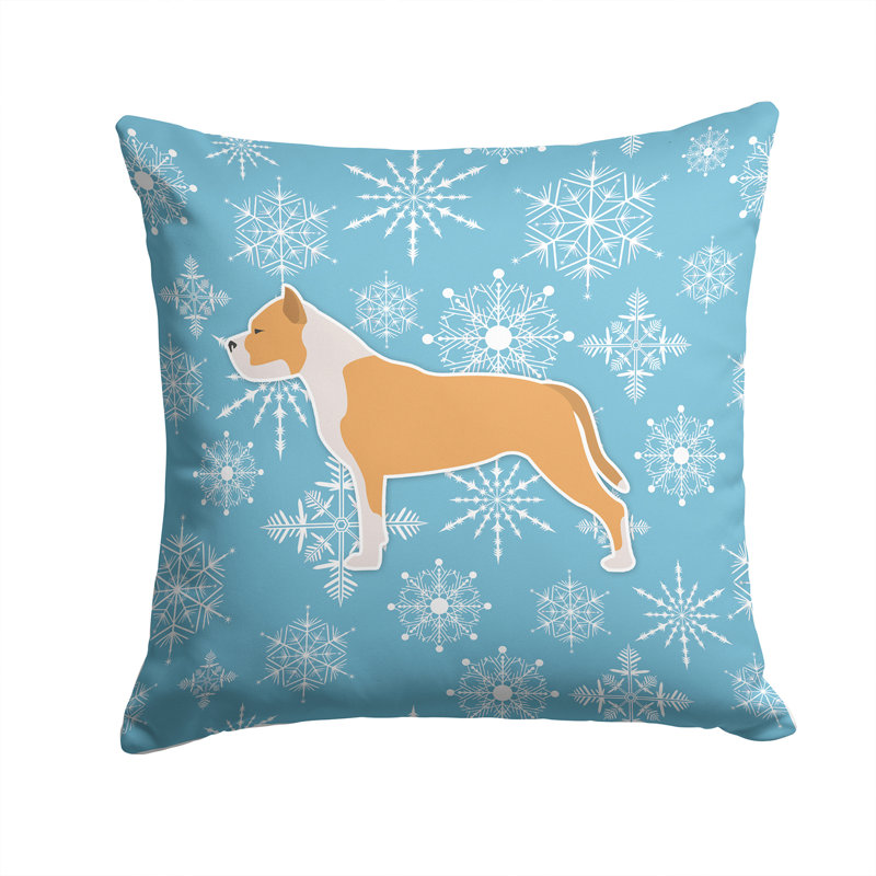 Coussin intérieur/extérieur en flocons d’hiver, H 14 po x l 14 po x P 3 po