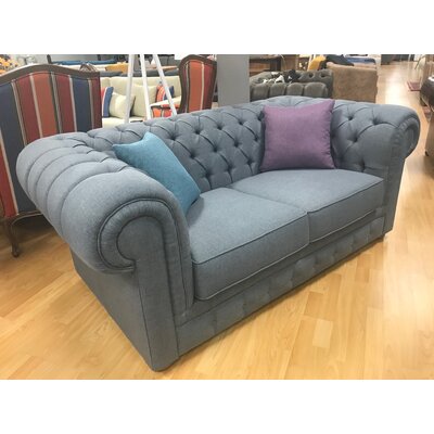 Aurelia 81"" Linen Rolled Arm Chesterfield Loveseat -  Darby Home Co, 39B630CE28A1425B99B85E9275F504B8