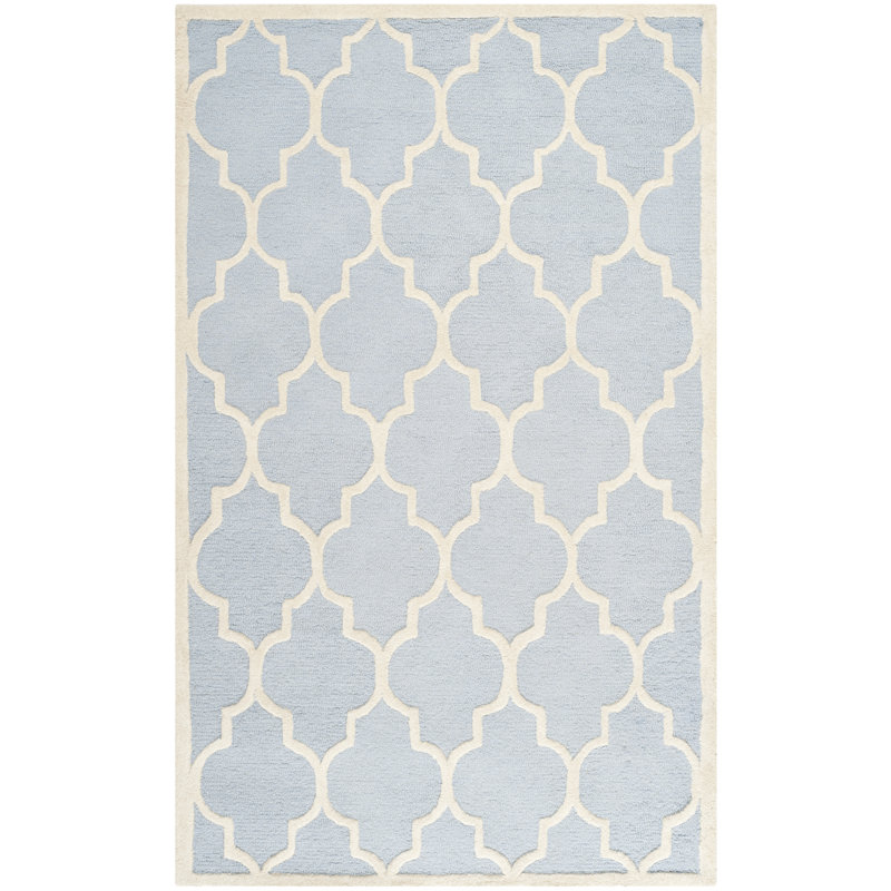 Django Geometric Wool Hand Woven Area Rug, Rectangle 91 x 152 cm