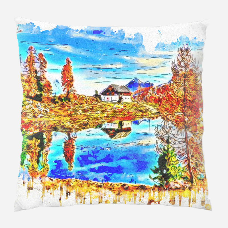 Reversible Throw Pillow, Microsuede, Indoor