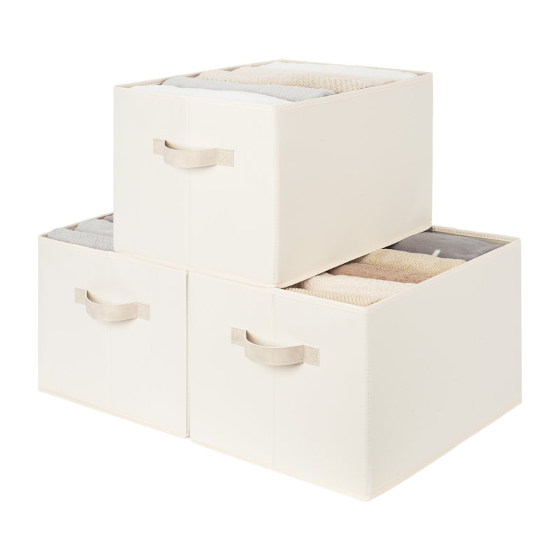 Foldable Fabric Storage Bins, Closet Organizer Bin Set, Shelf Baskets for Clothes, Toys, Linens, 16.25"L x 11.75"W x 10.25"H
