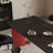 Modern Rectangular Red And Black Dining Table Set-112775414-112775415