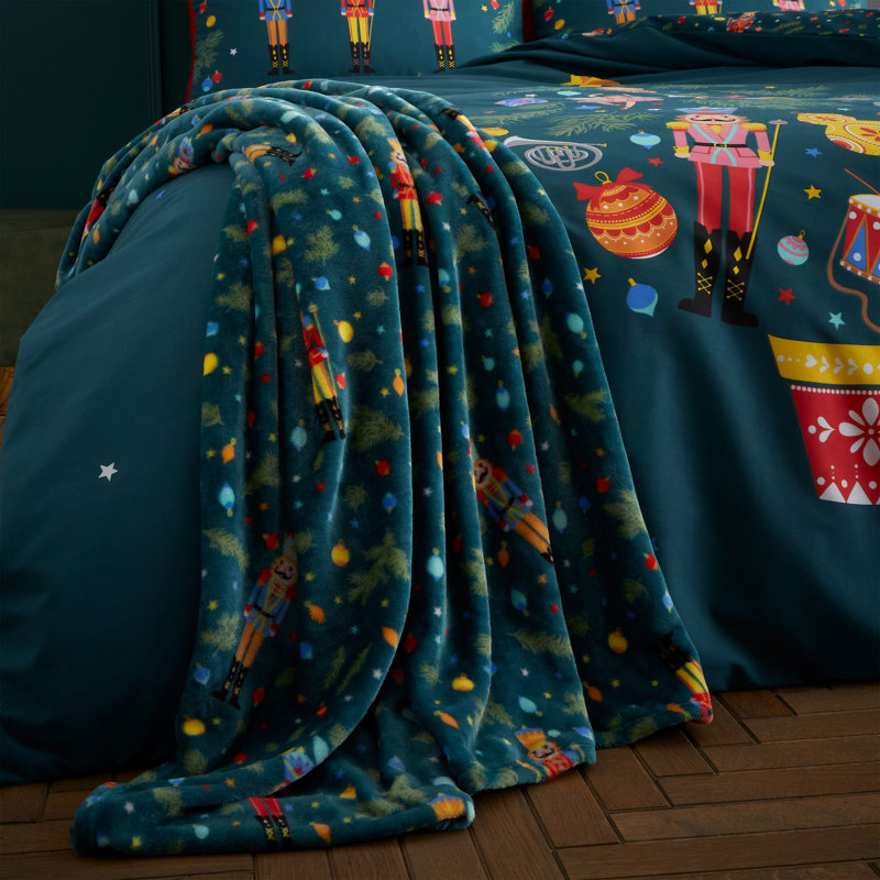 Christmas Nutcracker Fleece Cosy Blanket Throw