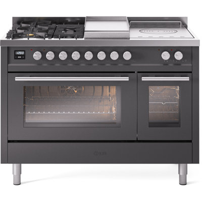 ILVE ProfessionalPlus II 48 Dual Fuel Range, knobs