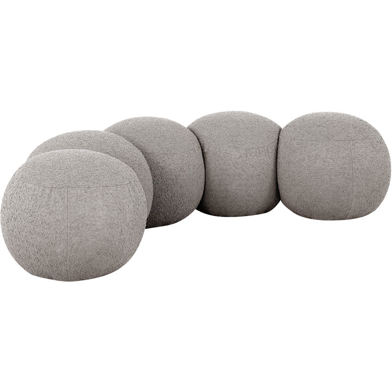 Apollo Boucle Fabric Bench, 18" H x 74.50" W x 38.50" D, Taupe Boucle Fabric