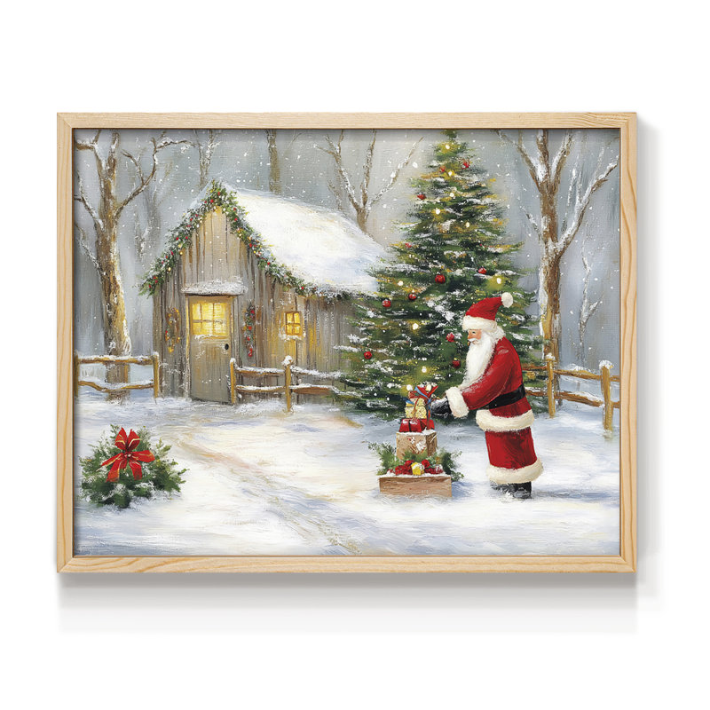 Chirstmas Art-DCCLXII -Framed Print - Restickable, Natural, 16" H x 20" W