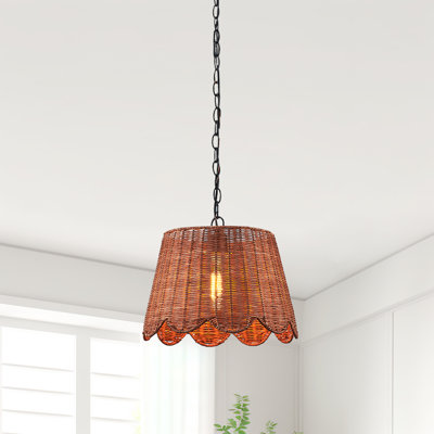 14'' 1-light Rattan Pendant Light