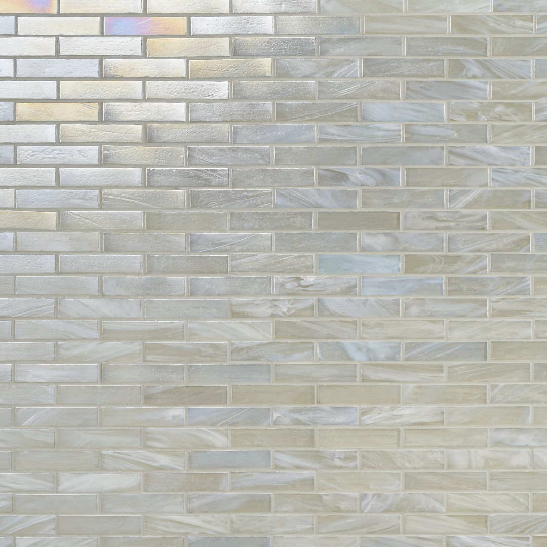 Amber Iridescent 12.59 in. x 12.67 in. Polished Glass Wall Mosaic Tile (1.1 Sq. Ft. / Each) Bond Tile 