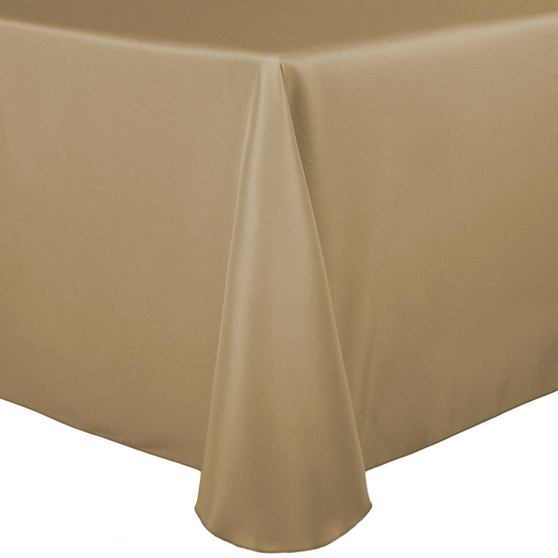 Solid Color Round Tablecloth, 120" x 72", 10, Camel