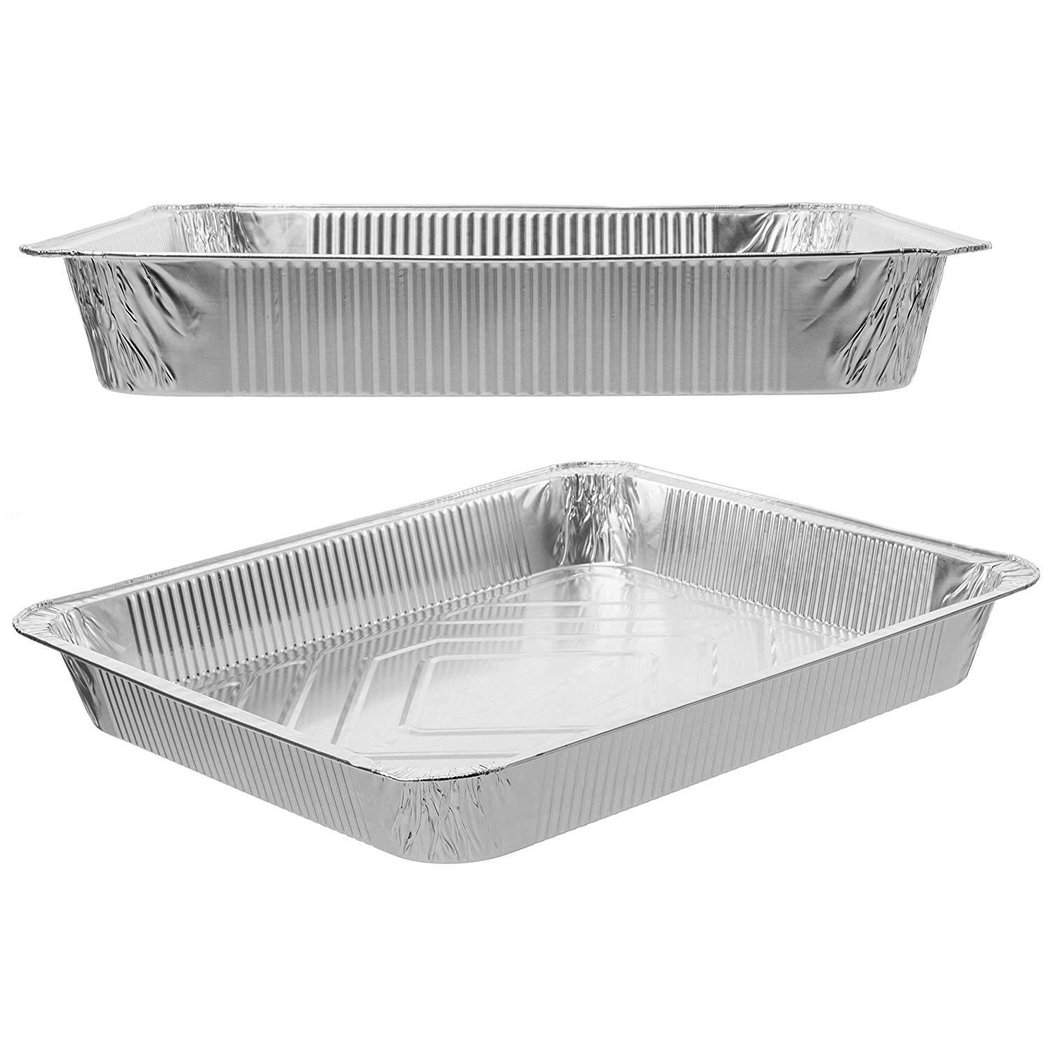 Aluminum Foil Pans - 15-Piece Full-Size Deep Disposable Steam Table Pans