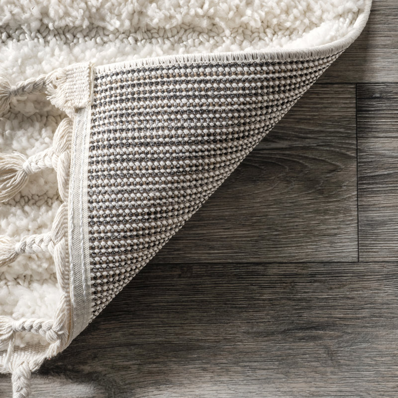 Geometric Shag Tassel Area Rug, Rectangle 6'7" x 9'