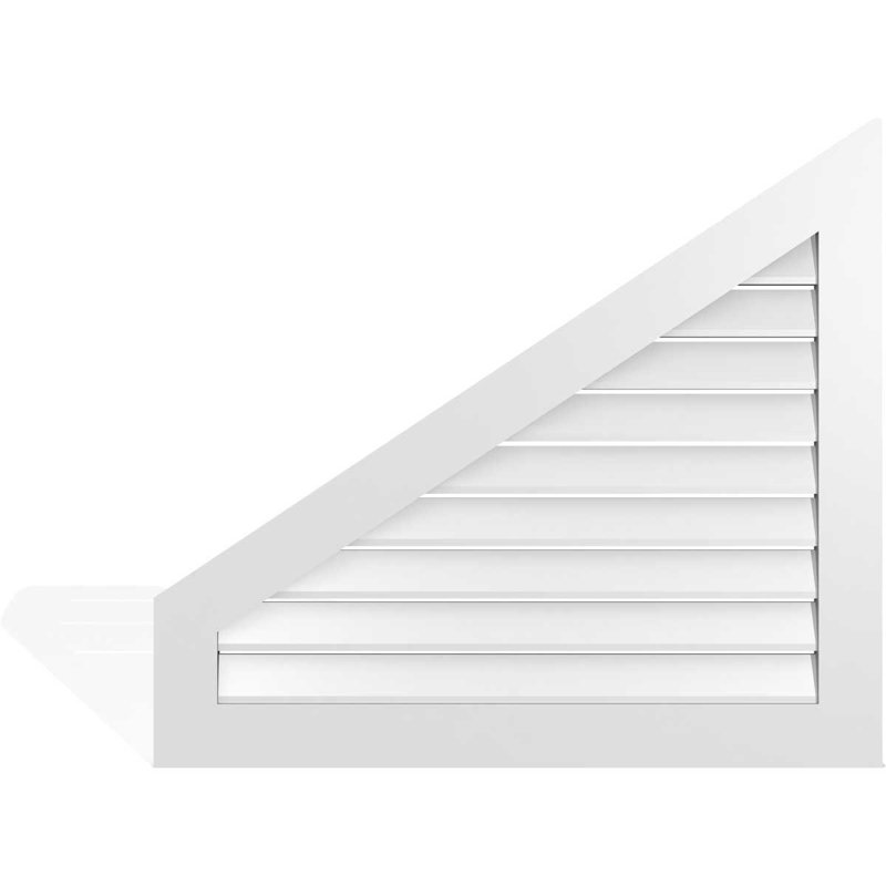 Half Peaked Left Surface Mount Signature Urethane Functional Gable Vent 8/12 Pitch Primed Tan, 36" H x 40" W x 1" D