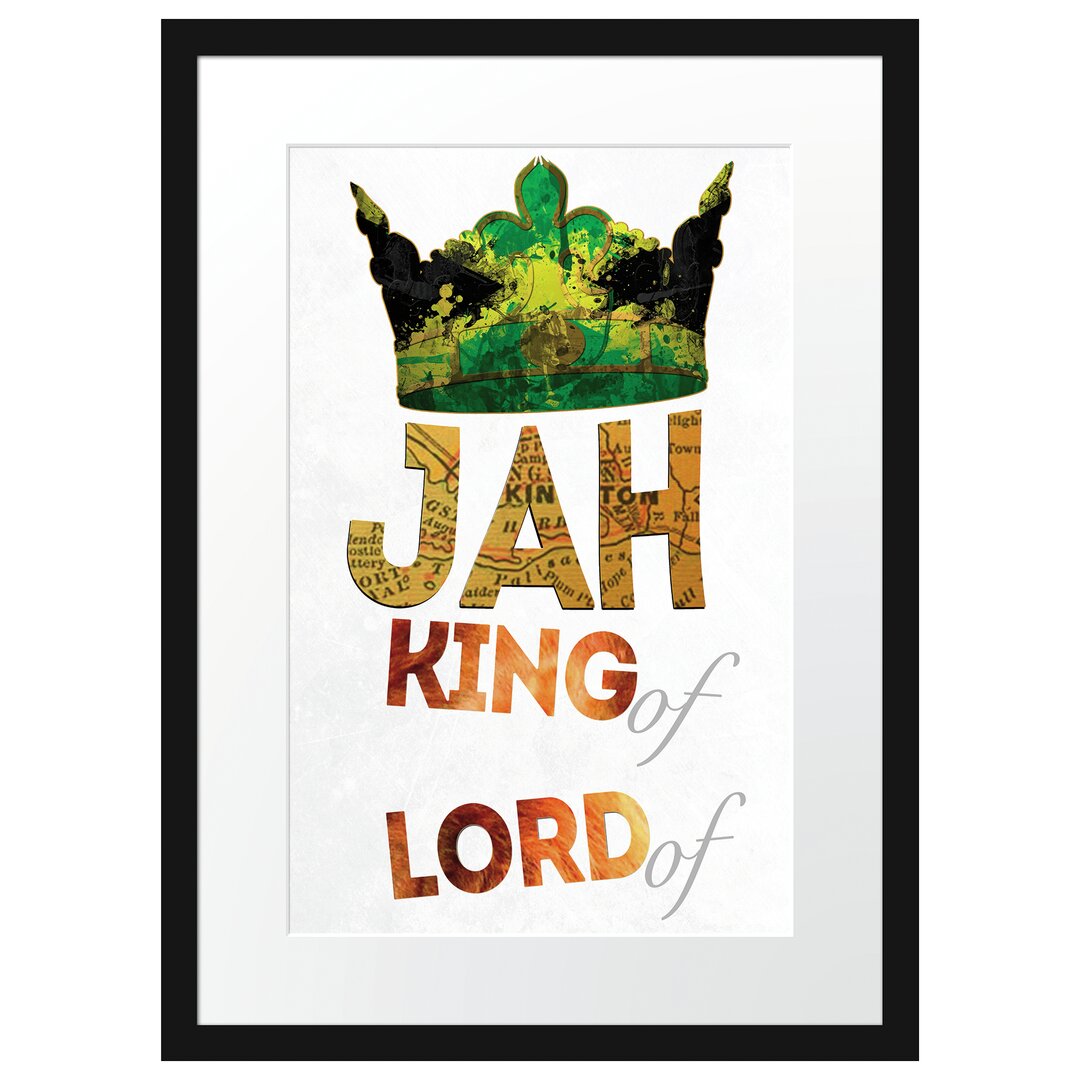 Gerahmtes Poster Jah King White