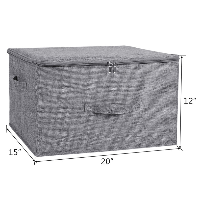 Rebrilliant Fabric Bin, Gray, 10" H x 18" W x 14" D
