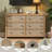 Cevat Rattan 6-Drawers Dresser,Thickened Curved Profile Design-1795716530