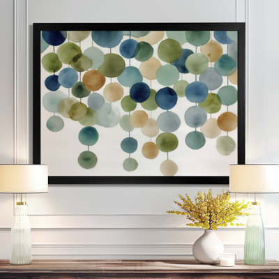 «Watercolor Minimalist Meditation Stone Collage - Abstract Shapes Wall Art, Blue Modern, reproduction sur toile