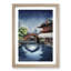 Wisteria & Half Moon Bridge at Kameido by Tsuchiya Koitsu - Picture Frame Painting Print-55641890-55641887