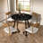 30 Inch Black Small Round Dining Table for 2 – Mid-Century Modern Kitchen Table, Breakfast Table, Bistro Table, Indoor & Outdoor MDF Wood Table with Metal Frame, Rustic Modern Dining Table-464769420