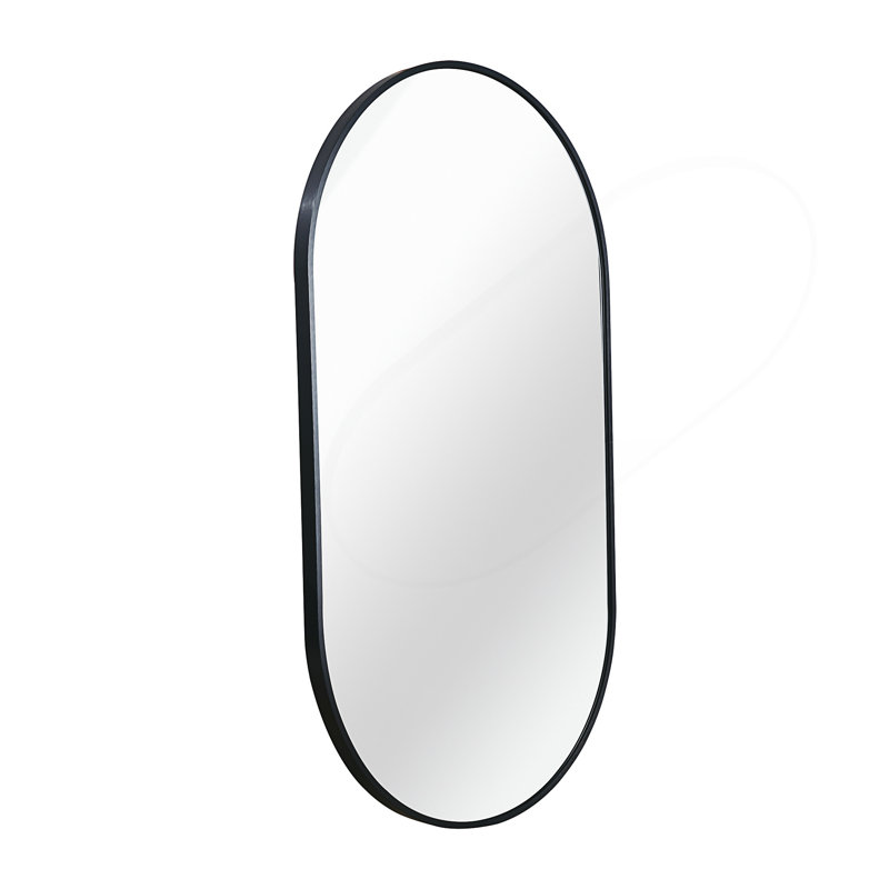 Miroir ovale noir en métal 20 po x 28 po