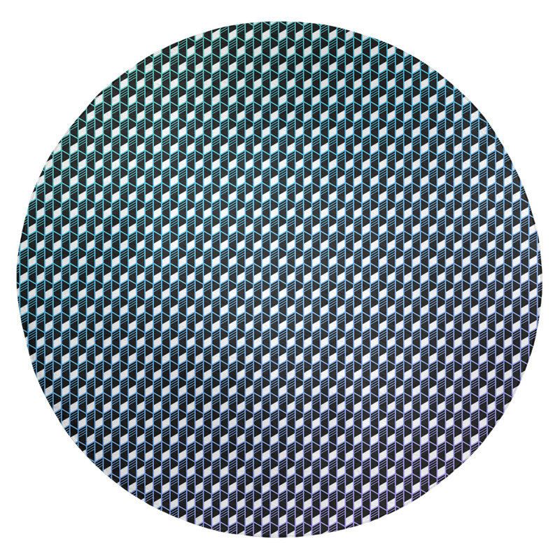Tapis noir/mauve/vert dégradé geometry, Rond 5 pi