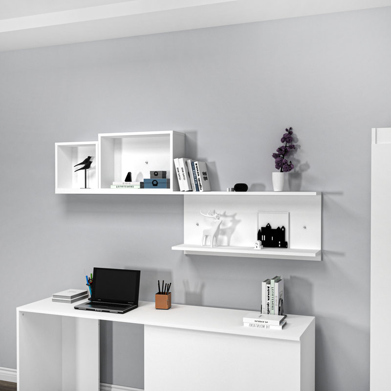 Caegan 4 Piece Accent Shelf, White