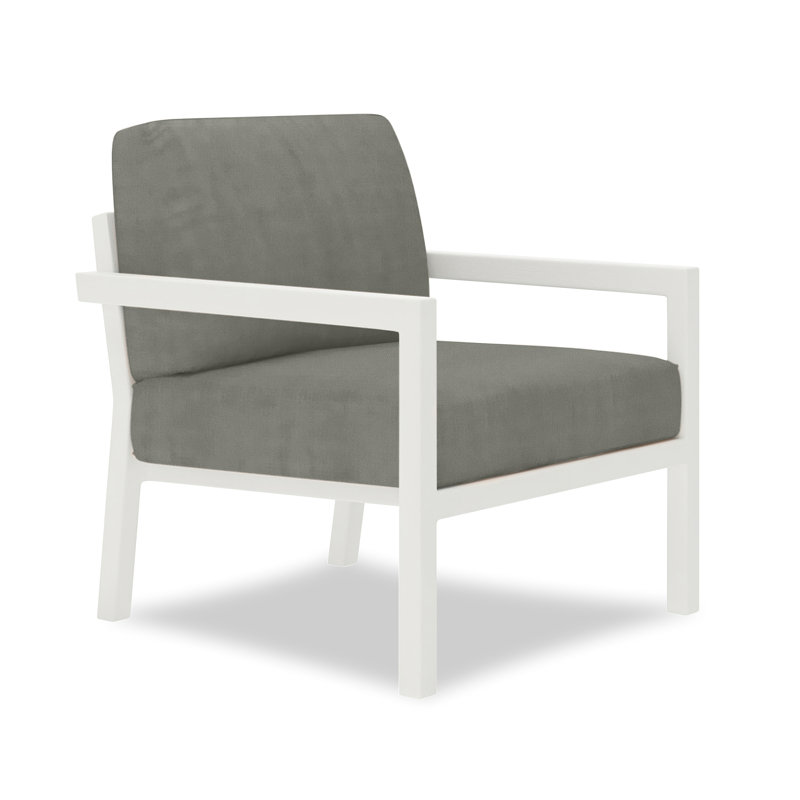 Vivant Patio Chair with Sunbrella® Cushions, Canvas Charcoal Sunbrella® Canvas, White