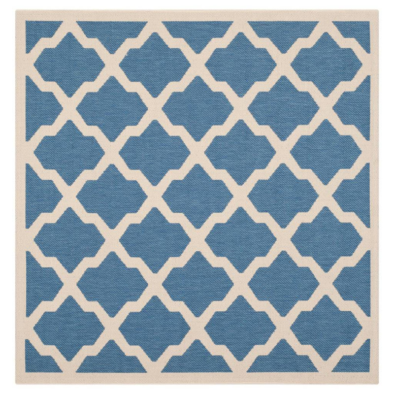 Tapis intérieur / extérieur bleu / beige Bordeaux, Carré 4 pi