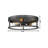 Durrin 3 Light Gold and Black Round Flush Mount-1628534432