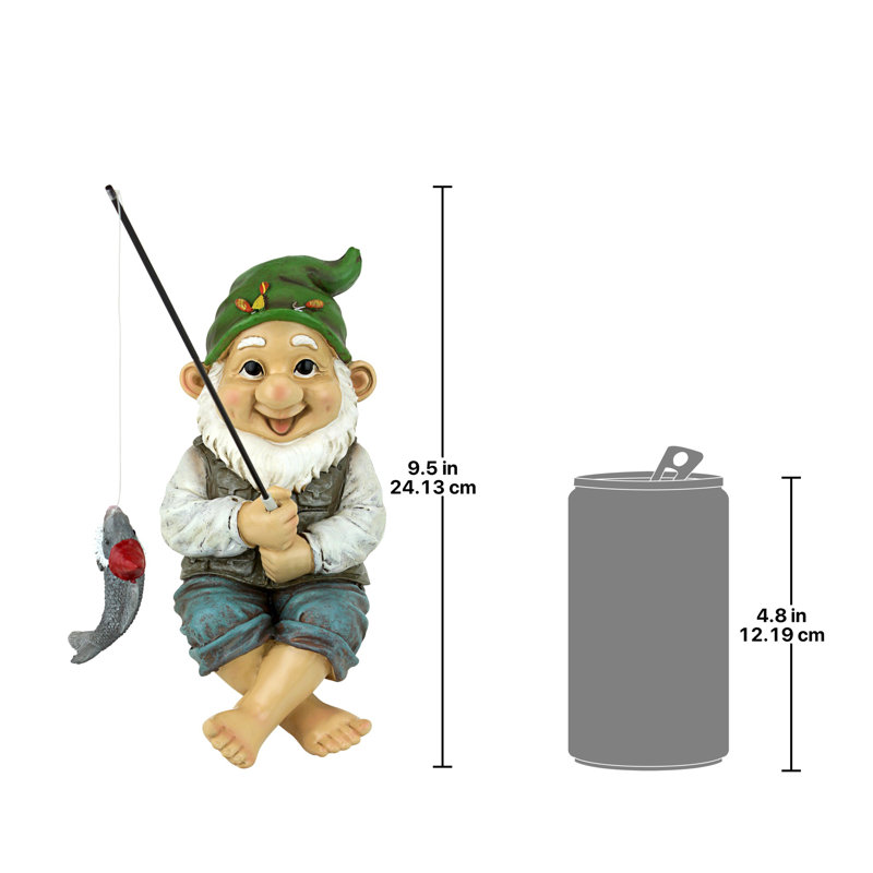 Ziggy the Fishing Gnome Garden Statue