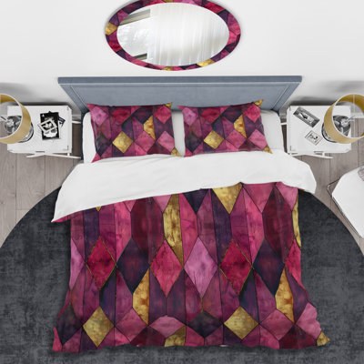 Ensemble de housse de couette Magenta Diamond Glam I - Transitional