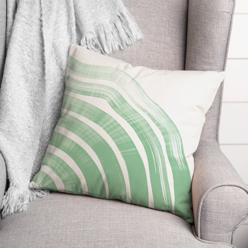 Coussin décoratif intérieur / extérieur No Motif, 18 po x 18 po, Vert