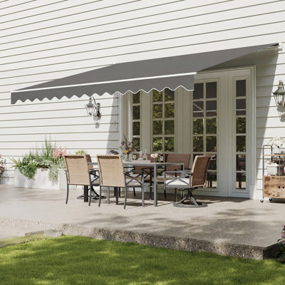 JolyDale Polyester Cover Retractable Patio Awning