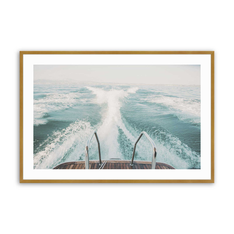 Imprimé Ocean Trails, Cadre doré poli, H 13,25 po x l 17,25 po x P 1,25 po