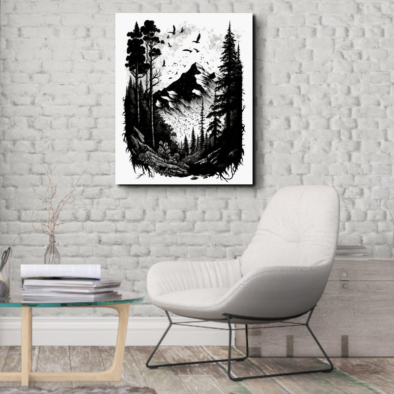 «Nykeem Ink Landscape IV», reproduction sur toile sans cadre, H 24 po x l 20 po x P 1,5 po