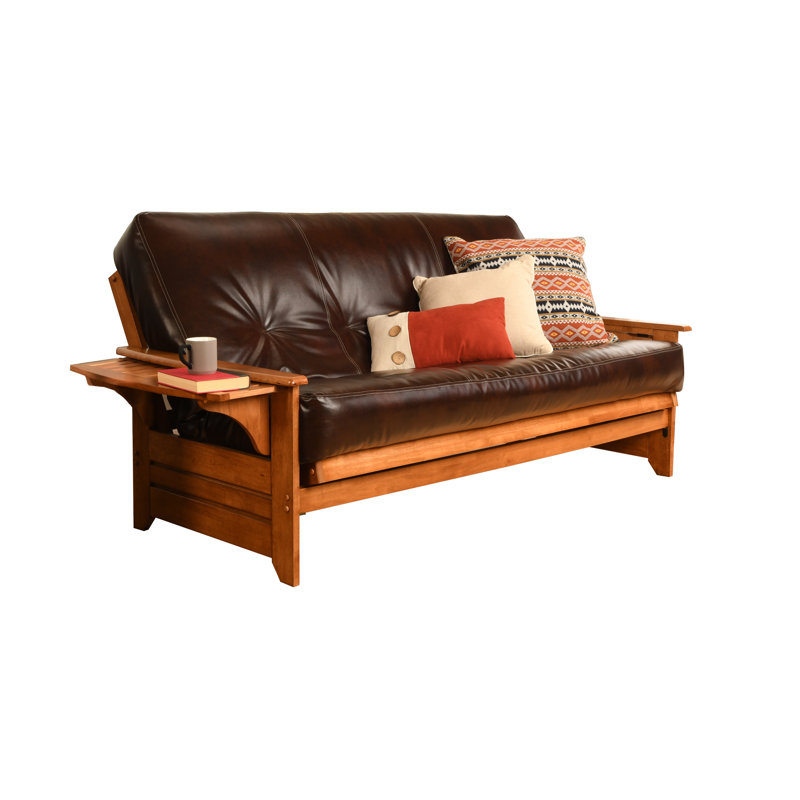Futon double avec matelas Stratford, Brun java, Barbade, Ressorts ensachés de qualité supérieure