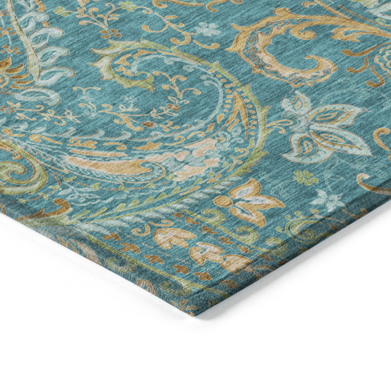 Tapis intérieur / extérieur lavable Kinslee , Rond 8 pi