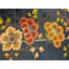 Navy Blue Color Field Antique Floral Pattern Chinese Deco Rug