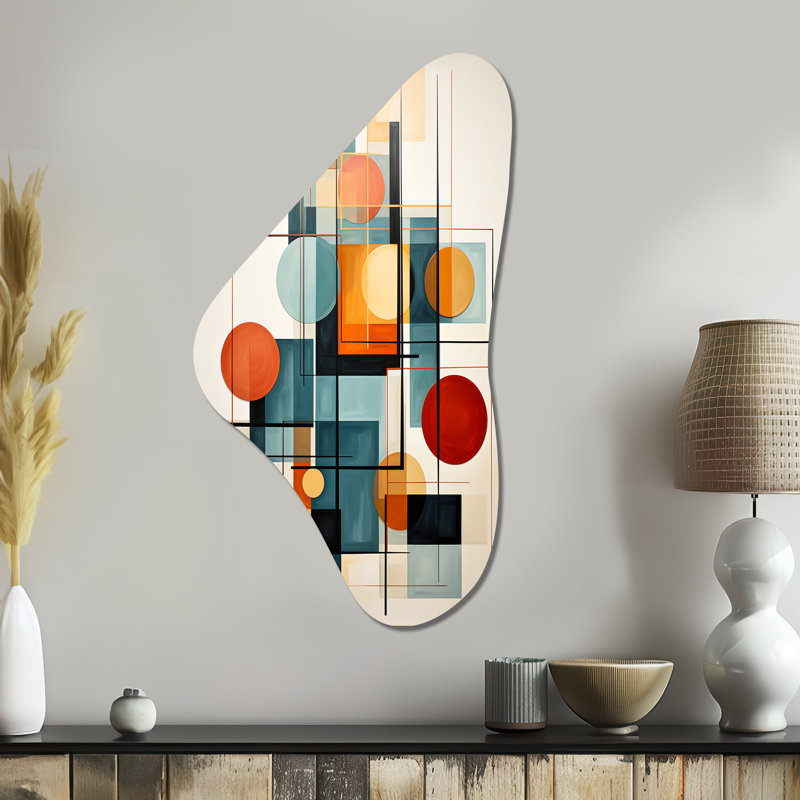 Art mural en métal asymétrique rétro coloré IV, H 39 po x l 21 po
